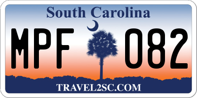 SC license plate MPF082