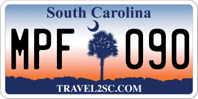 SC license plate MPF090