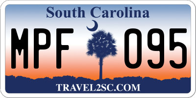 SC license plate MPF095