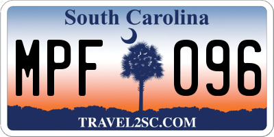 SC license plate MPF096