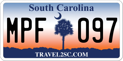 SC license plate MPF097