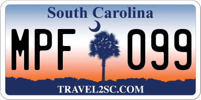 SC license plate MPF099