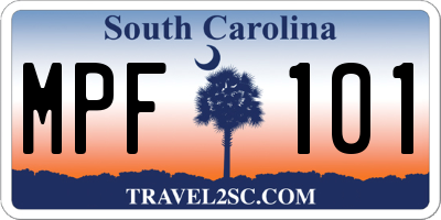 SC license plate MPF101