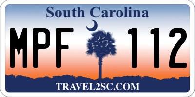 SC license plate MPF112