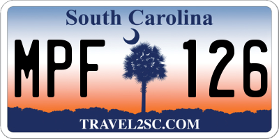 SC license plate MPF126