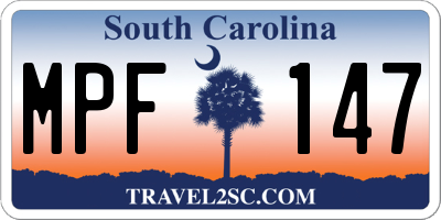 SC license plate MPF147