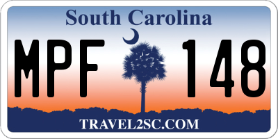 SC license plate MPF148