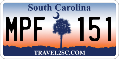 SC license plate MPF151