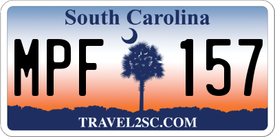 SC license plate MPF157