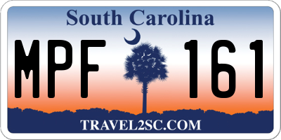 SC license plate MPF161