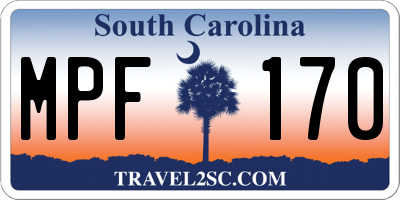 SC license plate MPF170