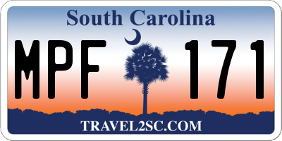 SC license plate MPF171