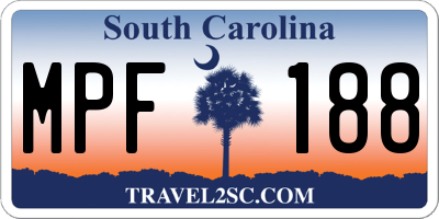SC license plate MPF188