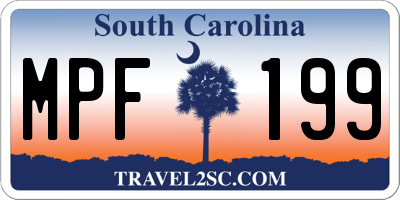 SC license plate MPF199