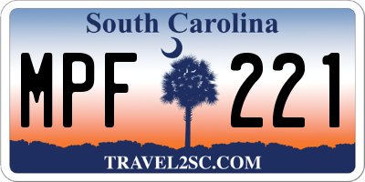 SC license plate MPF221