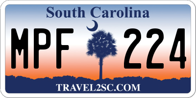 SC license plate MPF224