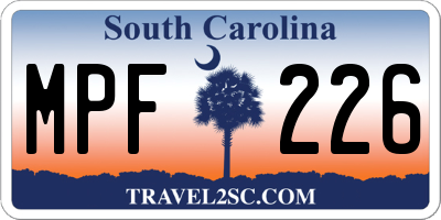 SC license plate MPF226