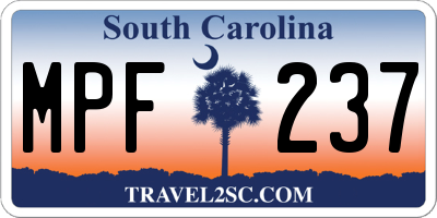SC license plate MPF237