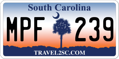 SC license plate MPF239
