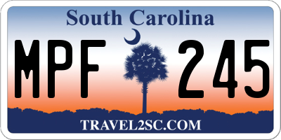 SC license plate MPF245