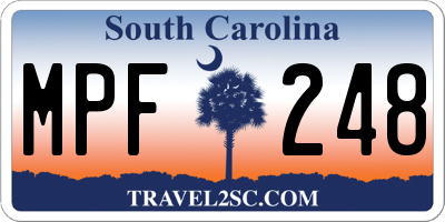SC license plate MPF248