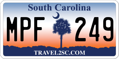 SC license plate MPF249