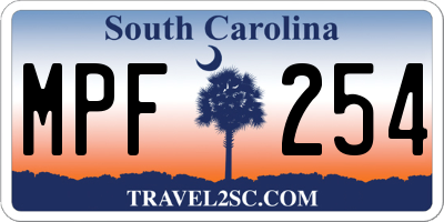 SC license plate MPF254