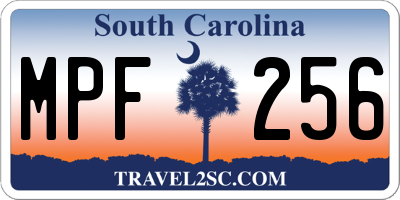 SC license plate MPF256