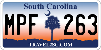 SC license plate MPF263