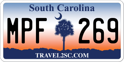 SC license plate MPF269