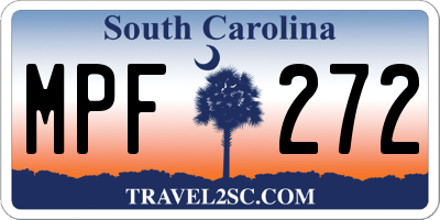 SC license plate MPF272