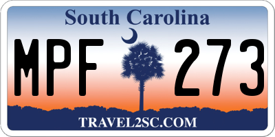 SC license plate MPF273