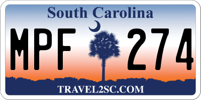 SC license plate MPF274