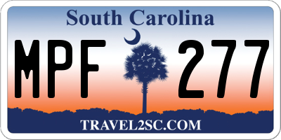 SC license plate MPF277