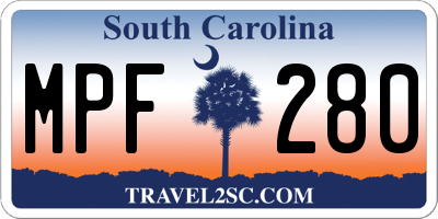 SC license plate MPF280