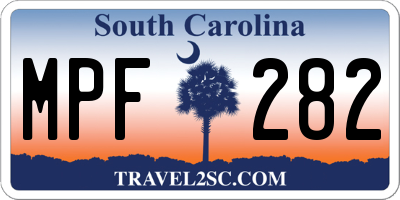 SC license plate MPF282