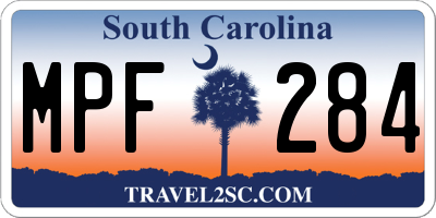 SC license plate MPF284