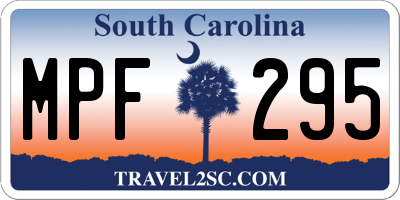 SC license plate MPF295