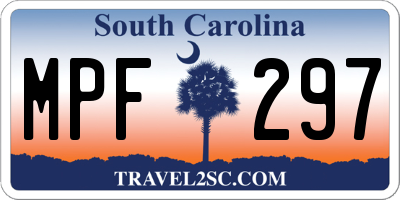 SC license plate MPF297
