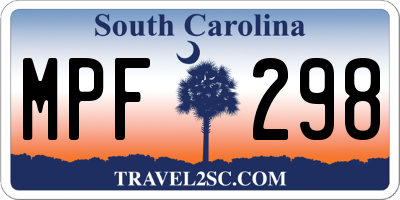 SC license plate MPF298