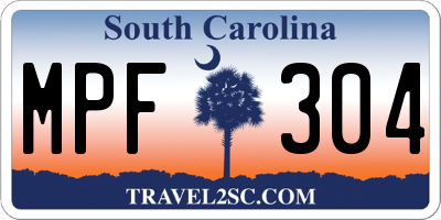 SC license plate MPF304