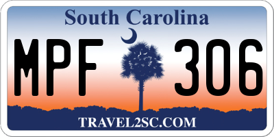 SC license plate MPF306