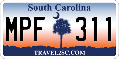 SC license plate MPF311