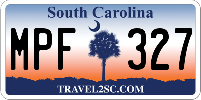SC license plate MPF327