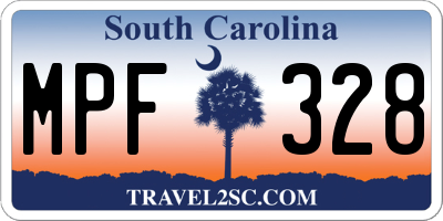 SC license plate MPF328