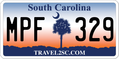 SC license plate MPF329