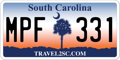 SC license plate MPF331