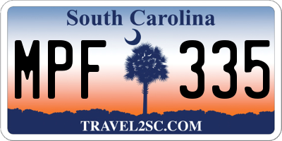 SC license plate MPF335