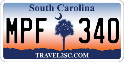 SC license plate MPF340