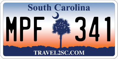 SC license plate MPF341